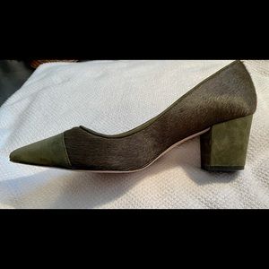 Carmen Salas for Anthropologie Calf Hair & Suede Pump in Dark Green - 39EU/9M
